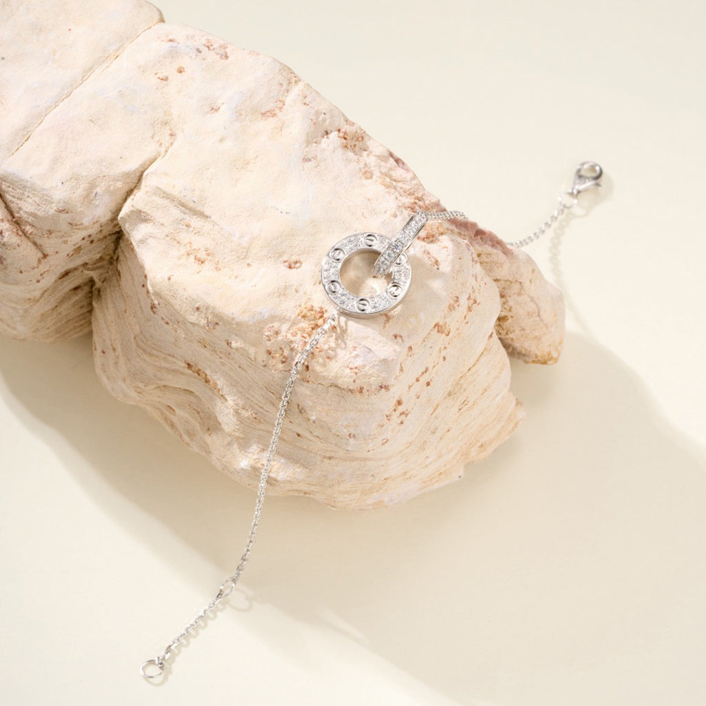 [⭐Hyrra Jewelry]LOVE DOUBLE RING FULL DIAMOND BRACELET