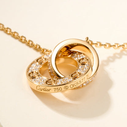 [⭐Hyrra Jewelry]LOVE DOUBLE RING FULL DIAMOND BRACELET