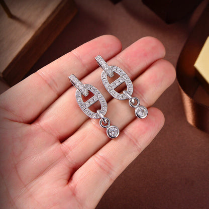 [⭐Hyrra Jewelry]HM CHAINE DIAMOND EARRINGS