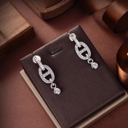 [⭐Hyrra Jewelry]HM CHAINE DIAMOND EARRINGS