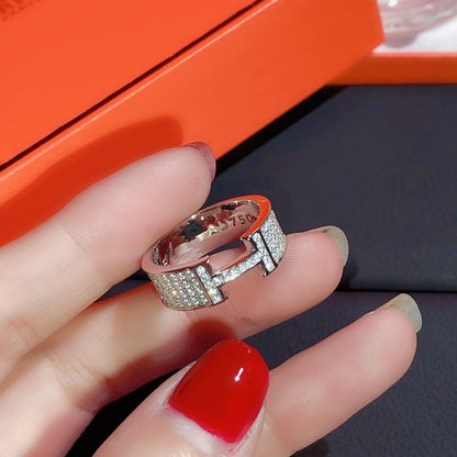 [⭐Hyrra Jewelry]H RING FULL DIAMOND