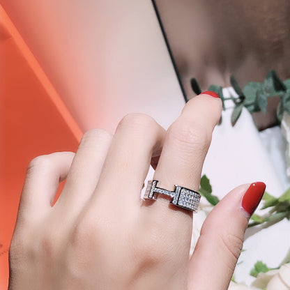 [⭐Hyrra Jewelry]H RING FULL DIAMOND