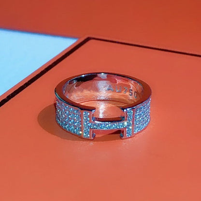 [⭐Hyrra Jewelry]H RING FULL DIAMOND