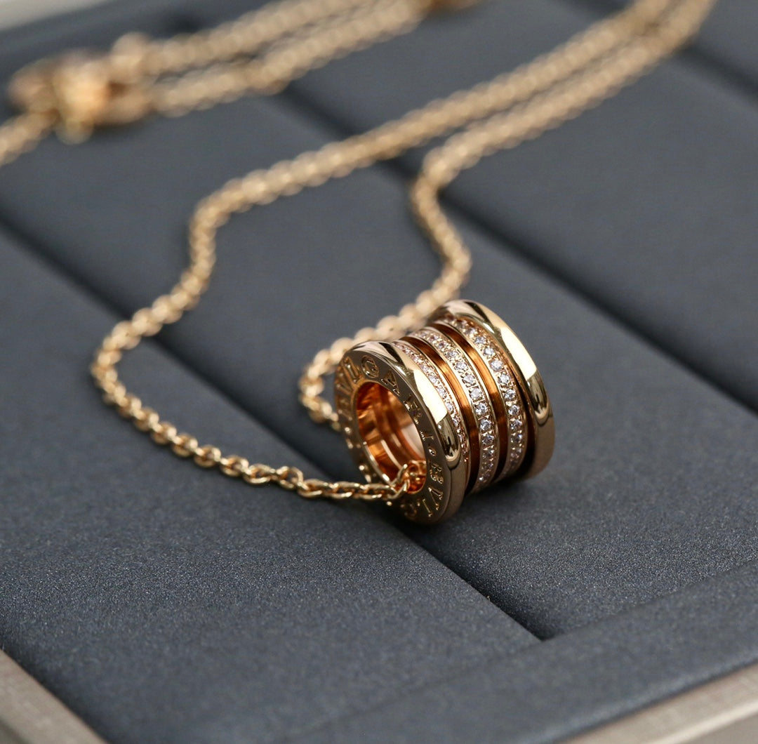 [⭐Hyrra Jewelry]ZERO 1 PINK GOLD DIAMOND NECKLACE