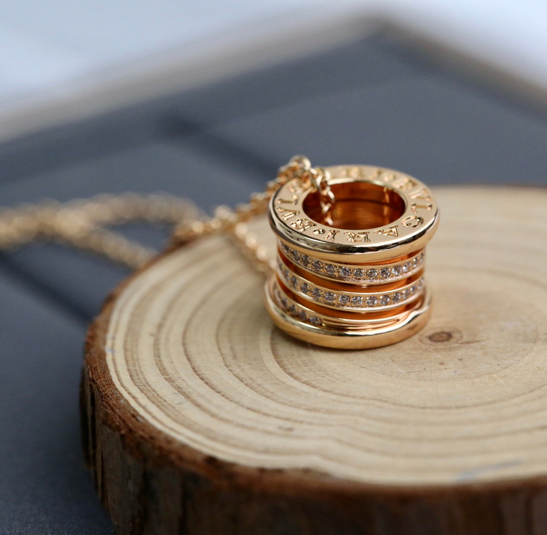 [⭐Hyrra Jewelry]ZERO 1 PINK GOLD DIAMOND NECKLACE