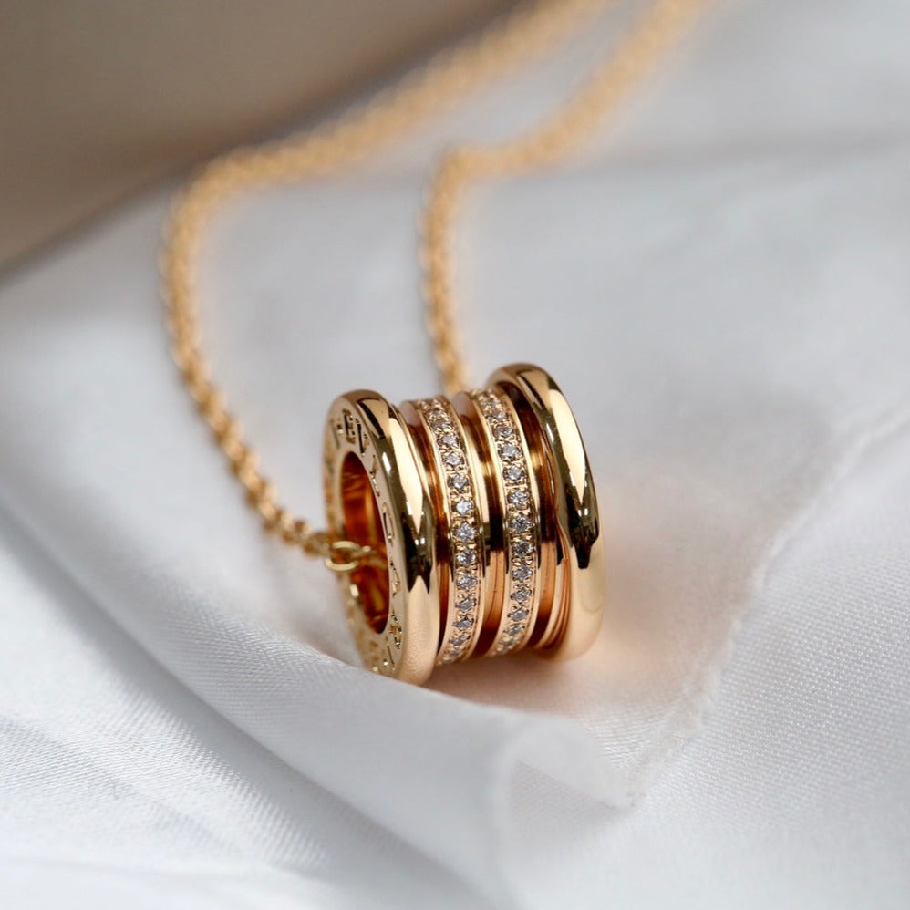 [⭐Hyrra Jewelry]ZERO 1 PINK GOLD DIAMOND NECKLACE