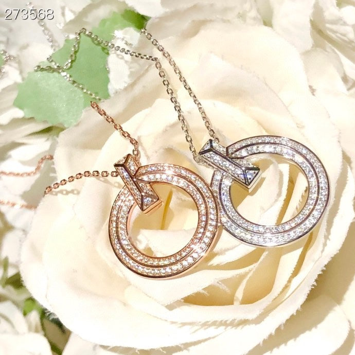 [Hyrra Jewelry]T1 CIRCLE DIAMOND PAVED MEDIUM NECKLACE