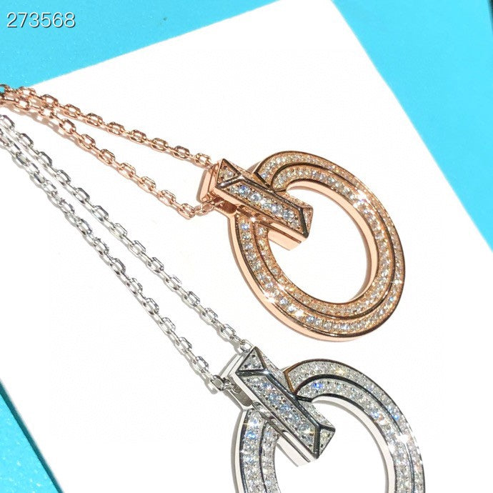 [Hyrra Jewelry]T1 CIRCLE DIAMOND PAVED MEDIUM NECKLACE