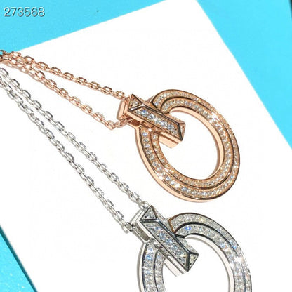 [Hyrra Jewelry]T1 CIRCLE DIAMOND PAVED MEDIUM NECKLACE