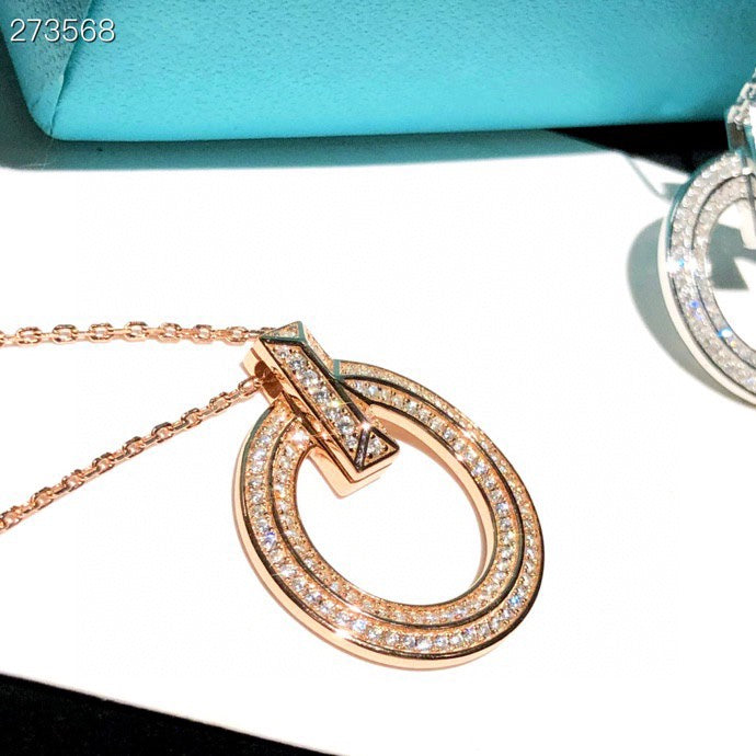 [Hyrra Jewelry]T1 CIRCLE DIAMOND PAVED MEDIUM NECKLACE