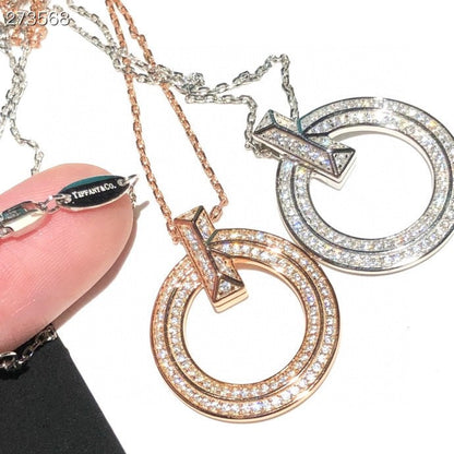 [Hyrra Jewelry]T1 CIRCLE DIAMOND PAVED MEDIUM NECKLACE