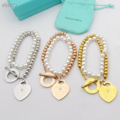 [Hyrra Jewelry]RETURN TO TIF HEART TAF BEAD PEARL BRACELET