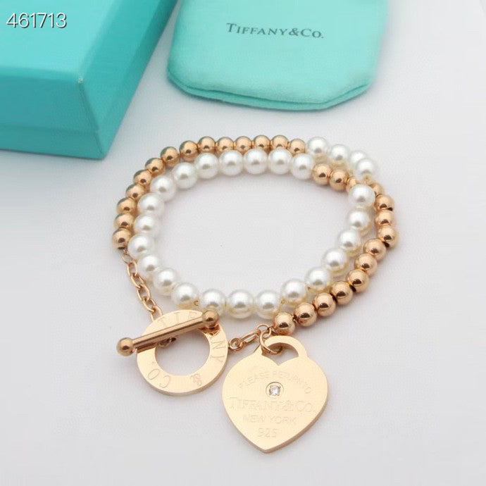 [Hyrra Jewelry]RETURN TO TIF HEART TAF BEAD PEARL BRACELET