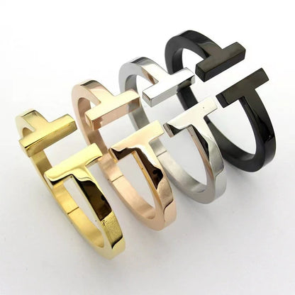 [Hyrra Jewelry]T SQUARE OPEN BRACELET