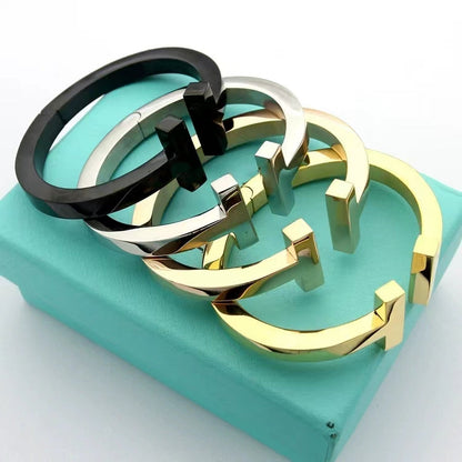 [Hyrra Jewelry]T SQUARE OPEN BRACELET