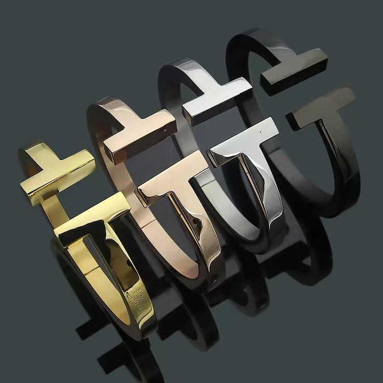 [Hyrra Jewelry]T SQUARE OPEN BRACELET