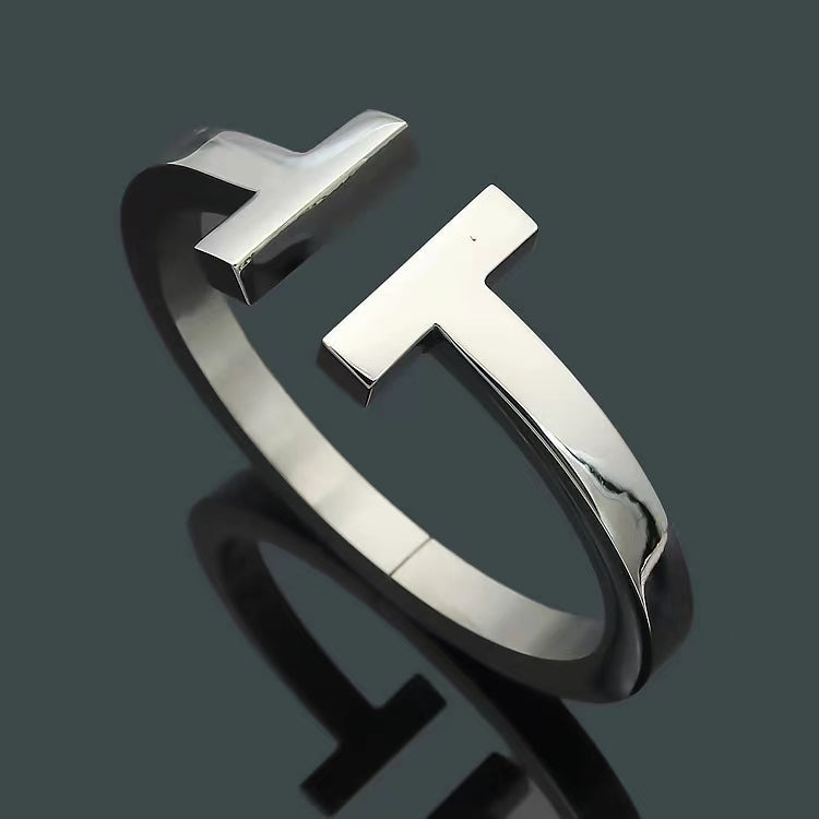 [Hyrra Jewelry]T SQUARE OPEN BRACELET