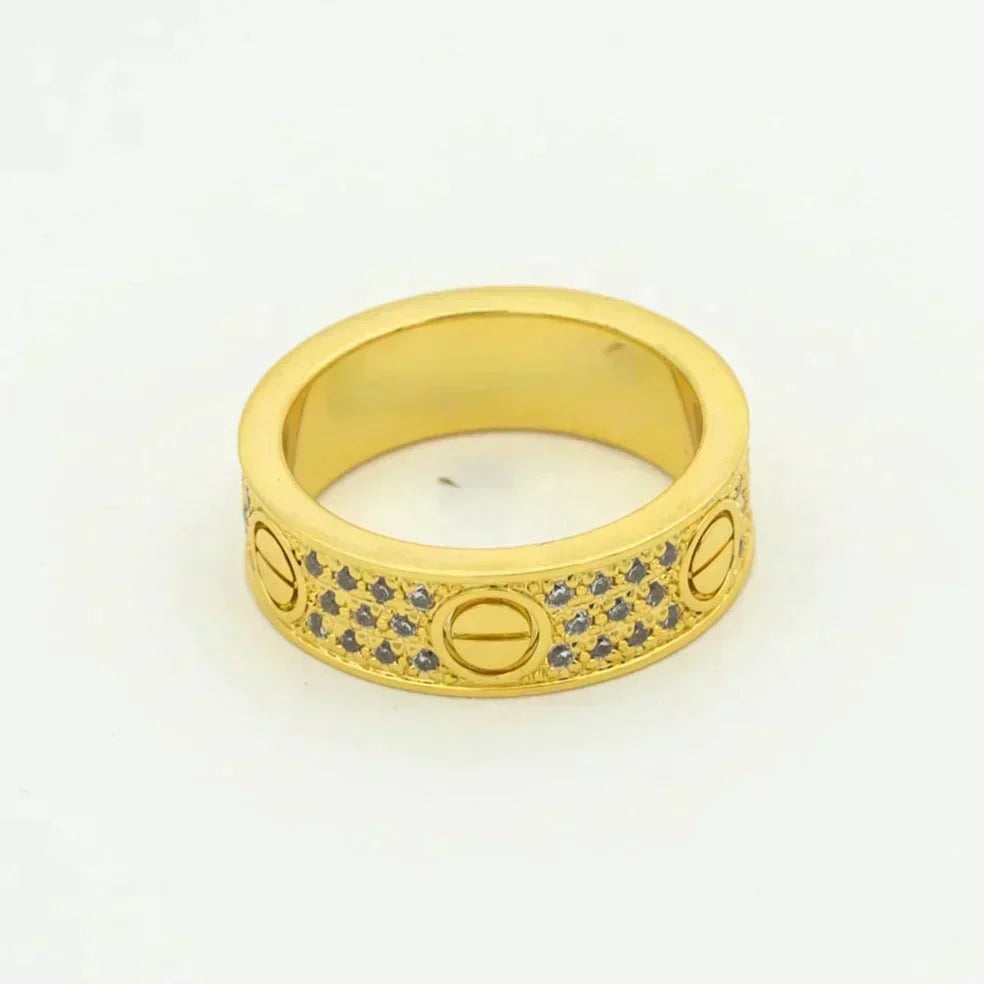 [⭐Hyrra Jewelry]LOVE RING 5.5MM DIAMONDS PAVED