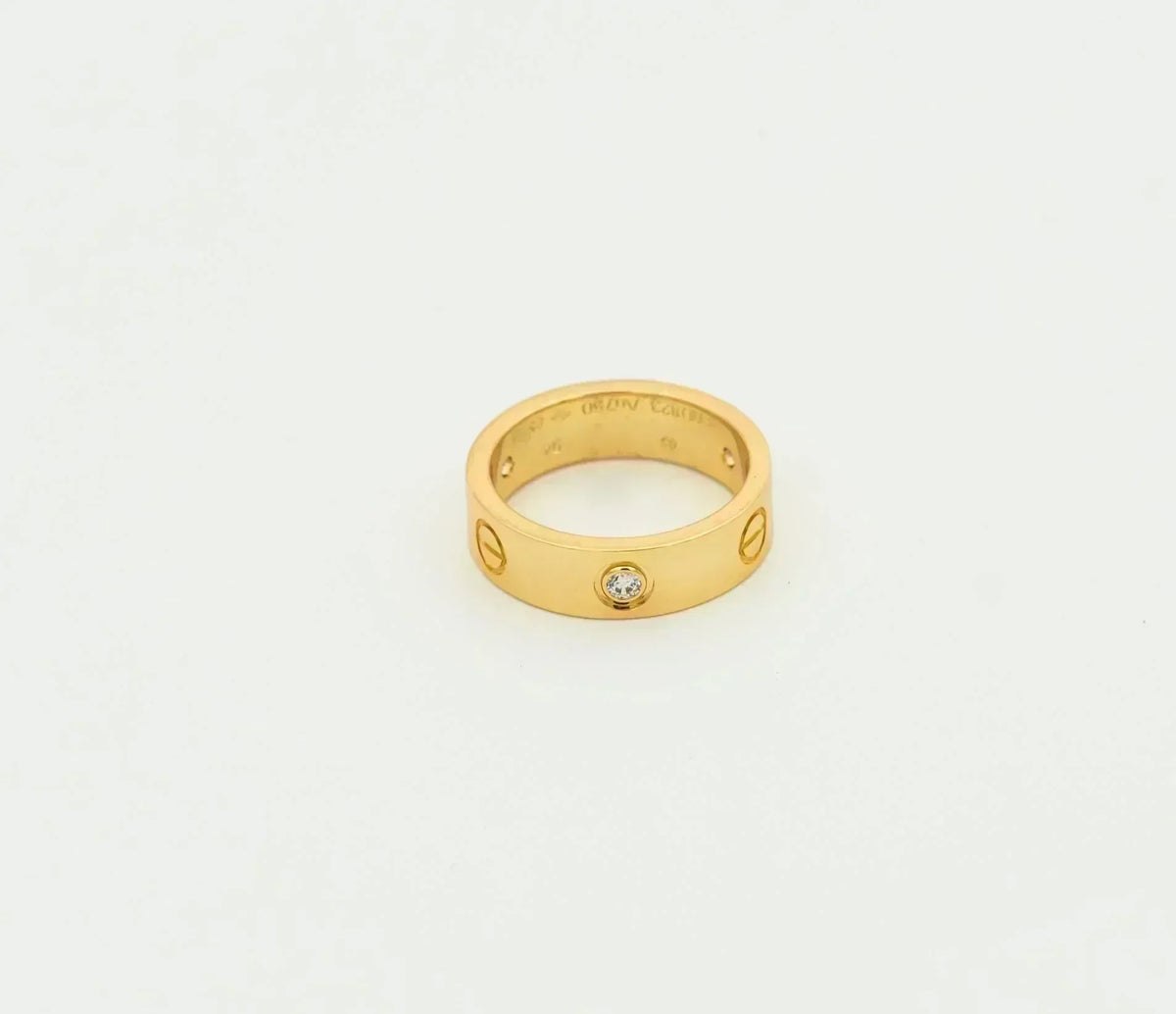 [⭐Hyrra Jewelry]LOVE RING 5.5MM 3 DIAMONDS GOLD