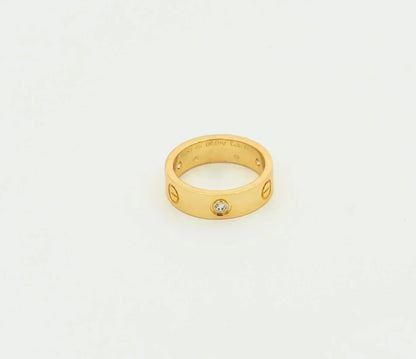 [⭐Hyrra Jewelry]LOVE RING 5.5MM 3 DIAMONDS GOLD