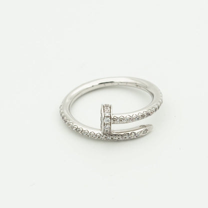 [⭐Hyrra Jewelry]JUSTE RING 1.8MM SILVER DIAMONDS