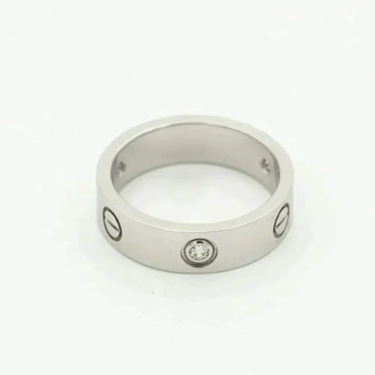 [⭐Hyrra Jewelry]LOVE RING 5.5MM 3 DIAMONDS SILVER
