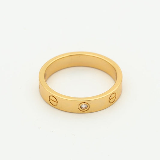 [⭐Hyrra Jewelry]LOVE RING 4MM 1 DIAMOND PINK GOLD