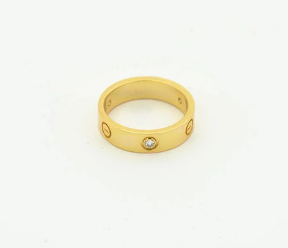 [⭐Hyrra Jewelry]LOVE RING 4MM 1 DIAMOND GOLD