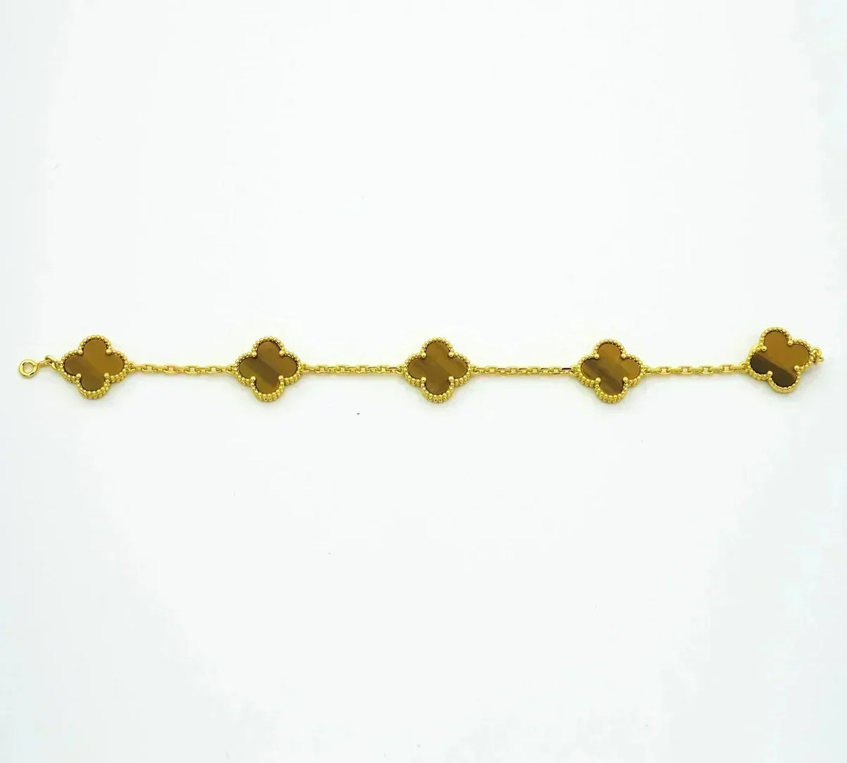 [⭐Hyrra Jewelry] CLOVER 5 MOTIFS TIGER EYE BRACELET COLLECTION