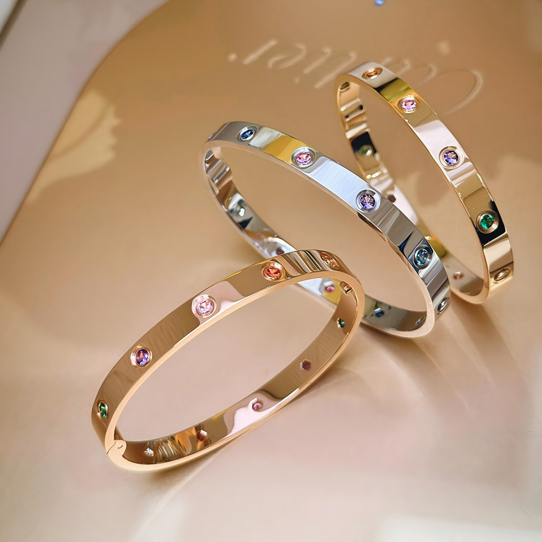 [⭐Hyrra Jewelry] 2026 RAINBOW LOVE BRACELET 6.1MM  10 DIAMONDS