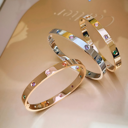 [⭐Hyrra Jewelry] 2026 RAINBOW LOVE BRACELET 6.1MM  10 DIAMONDS