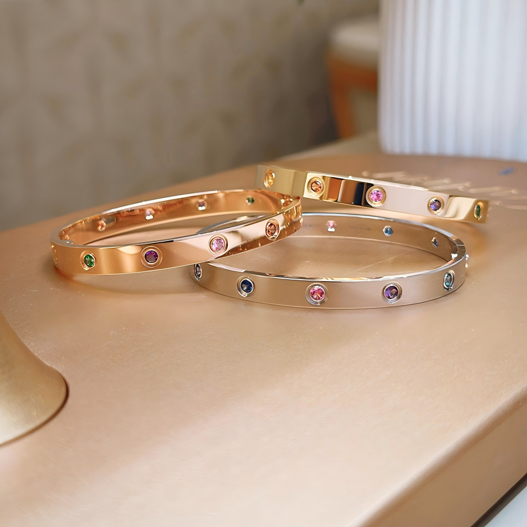 [⭐Hyrra Jewelry] 2026 RAINBOW LOVE BRACELET 6.1MM  10 DIAMONDS