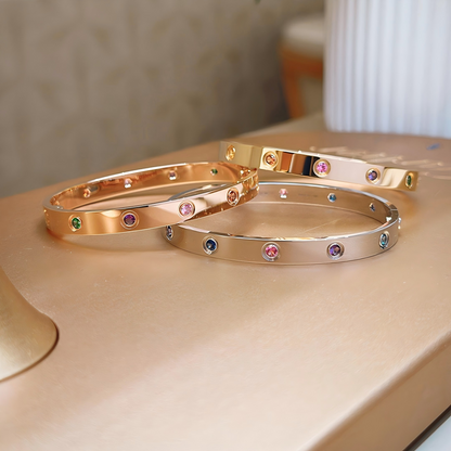 [⭐Hyrra Jewelry] 2026 RAINBOW LOVE BRACELET 6.1MM  10 DIAMONDS