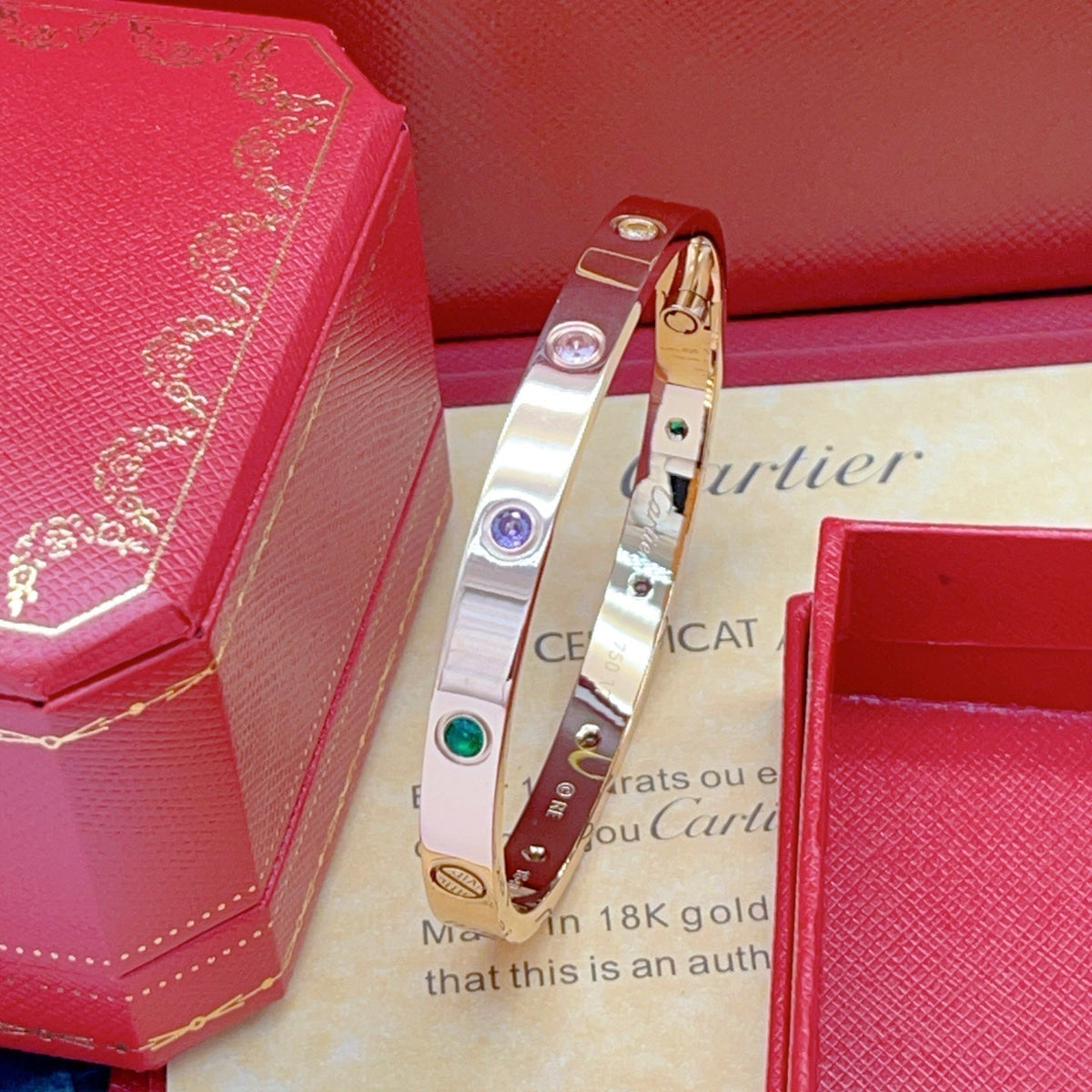 [⭐Hyrra Jewelry] 2026 RAINBOW LOVE BRACELET 6.1MM  10 DIAMONDS