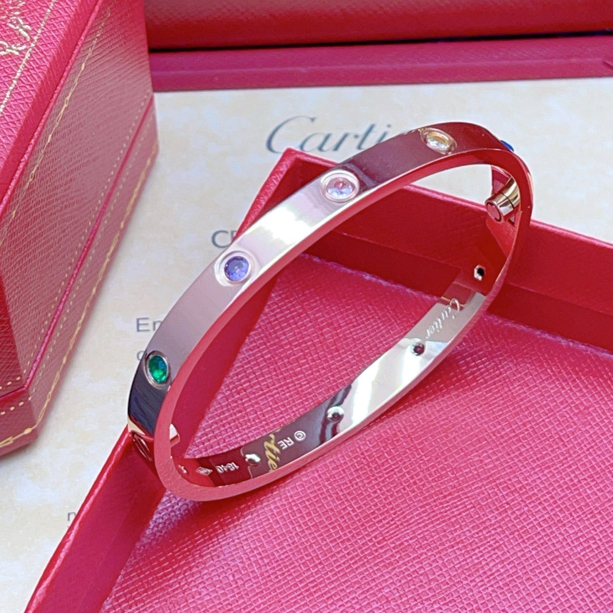 [⭐Hyrra Jewelry] 2026 RAINBOW LOVE BRACELET 6.1MM  10 DIAMONDS