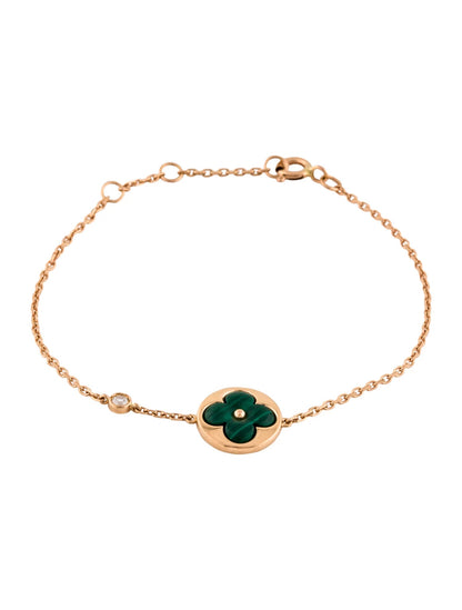 [⭐Hyrra Jewelry]SUN MALACHITE 1 DIAMOND PINK GOLD BRACELET