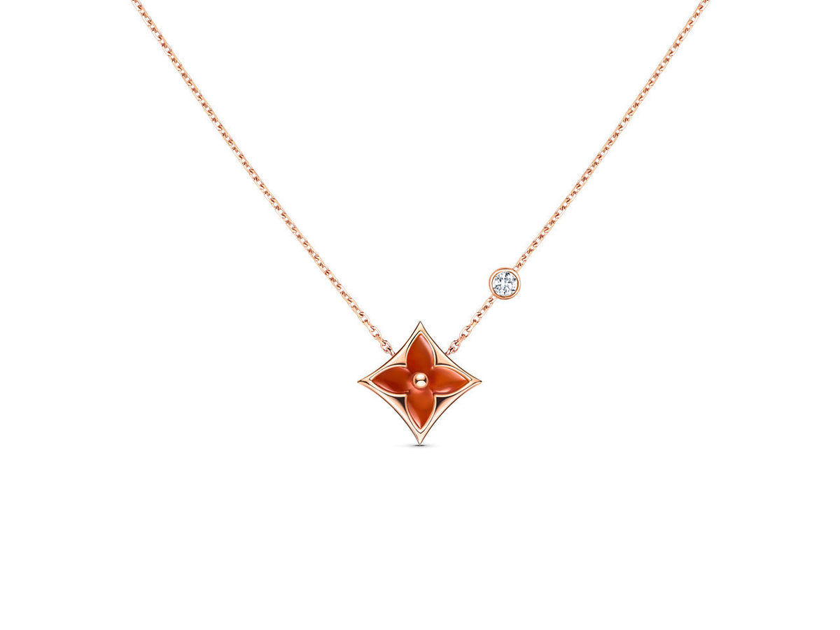 [⭐Hyrra Jewelry]STAR NECKLACE PINK GOLD 1 DIAMOND