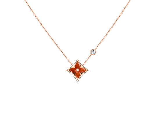 [⭐Hyrra Jewelry]STAR NECKLACE PINK GOLD 1 DIAMOND