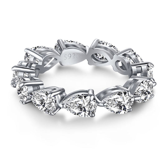 [Hyrra Jewelry]Exquisite Pear Cut Tennis Ring