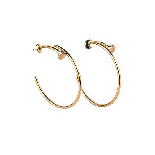[⭐Hyrra Jewelry]JUSTE EARRINGS GOLD DIAMONDS 1.8MM
