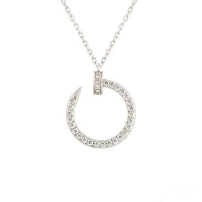 [⭐Hyrra Jewelry]JUSTE NECKLACE SILVER DIAMONDS