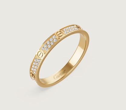 [⭐Hyrra Jewelry]LOVE RING 2.6mm-wide full-diamond ring Gold