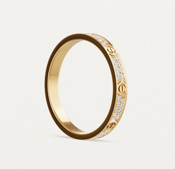 [⭐Hyrra Jewelry]LOVE RING 2.6mm-wide full-diamond ring Gold
