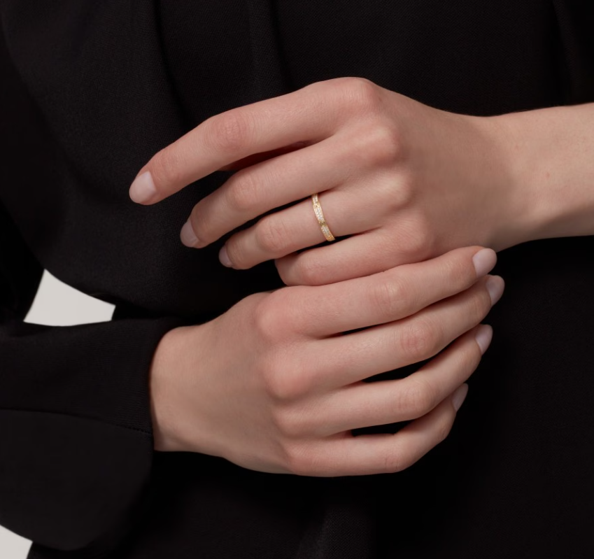 [⭐Hyrra Jewelry]LOVE RING 2.6mm-wide full-diamond ring Gold