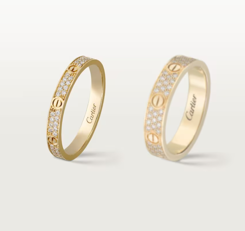 [⭐Hyrra Jewelry]LOVE RING 2.6mm-wide full-diamond ring Gold