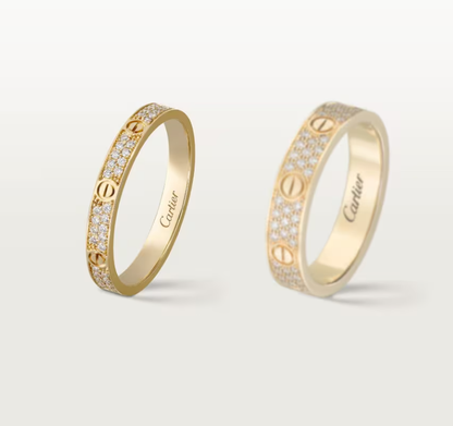 [⭐Hyrra Jewelry]LOVE RING 2.6mm-wide full-diamond ring Gold