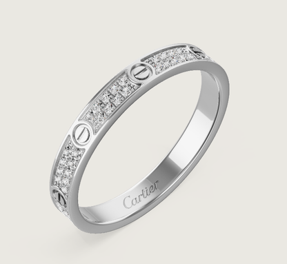 [⭐Hyrra Jewelry]LOVE RING 2.6mm-wide full-diamond ring silver
