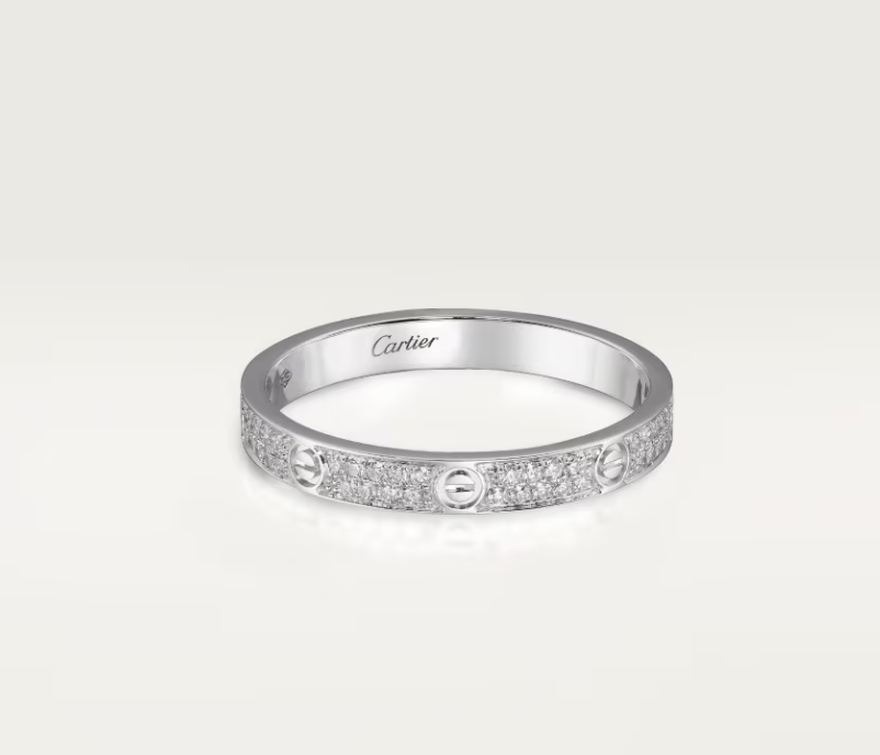 [⭐Hyrra Jewelry]LOVE RING 2.6mm-wide full-diamond ring silver