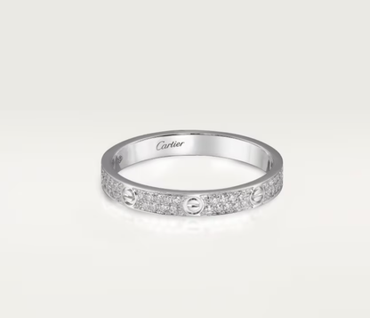 [⭐Hyrra Jewelry]LOVE RING 2.6mm-wide full-diamond ring silver