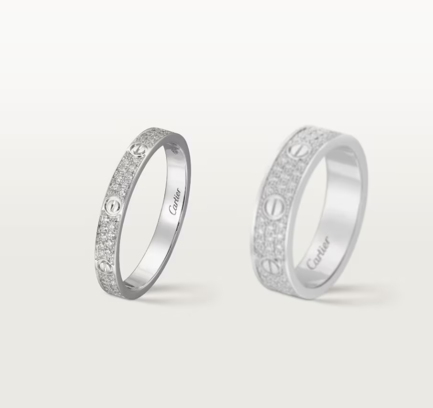 [⭐Hyrra Jewelry]LOVE RING 2.6mm-wide full-diamond ring silver